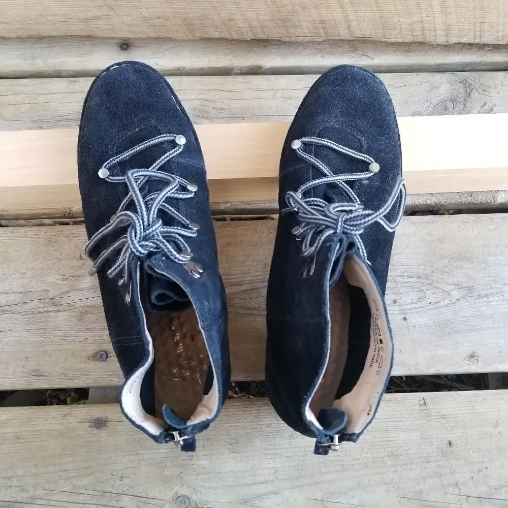 Hush Puppies‎ Catelyn Hiker Black Suede Leather Mountaineering Ankle Boots 9